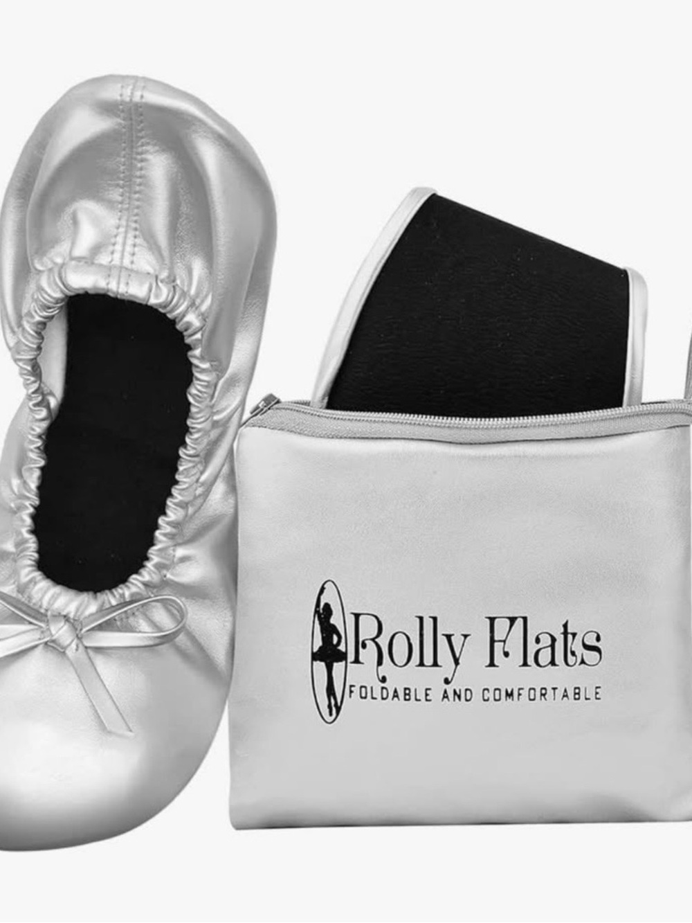 Rolly Flats Foldable Ballet Flats in Silver